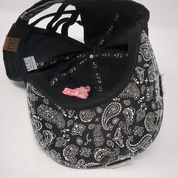 Idaho City Grocery Strapback Hat Multicolor One Size Paisley Ponytail - Picture 7 of 9
